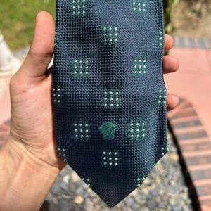 VERSACE Green And Purple 100% Silk Tie